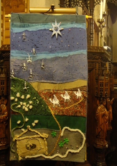 Right through the season of Christmas and Epiphany the 'star of wonder' banner created by our Craft Group and children graced the pulpit; the star itself a gift from our Big Story after school club.